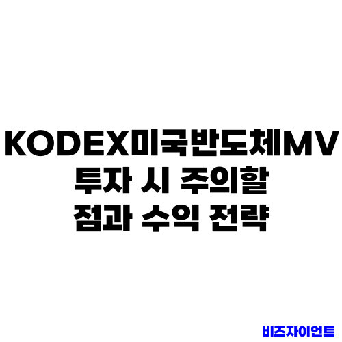 KODEX미국반도체MV 투자 시 주의할 점과 수익 전략