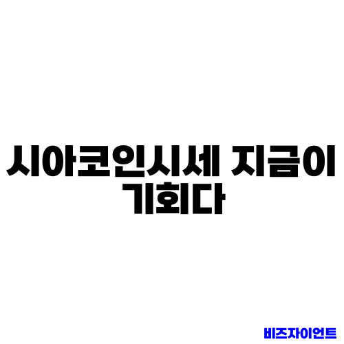 시아코인시세 지금이 기회다