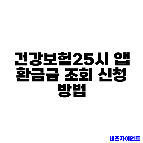 건강보험25시 앱 환급금 조회 신청 방법