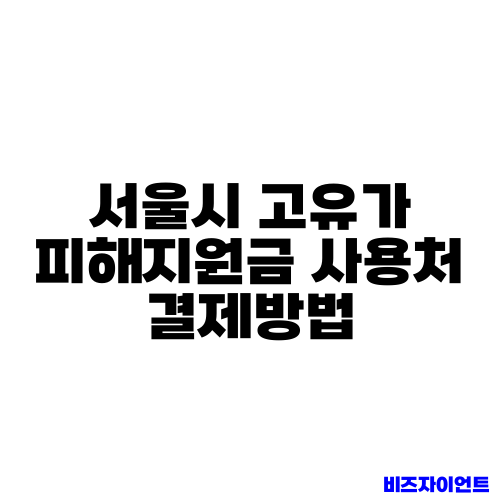 서울시 고유가 피해지원금 사용처 결제방법