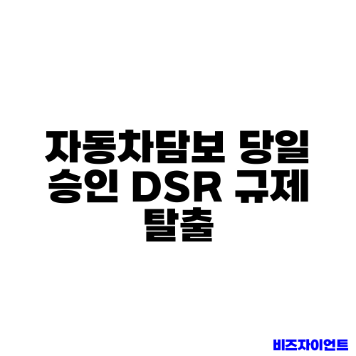 자동차담보 당일 승인 DSR 규제 탈출