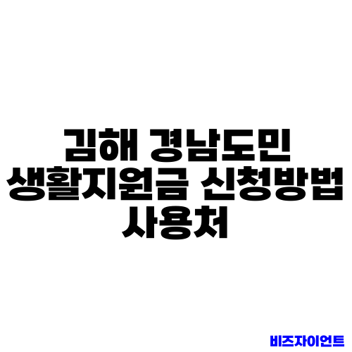 김해 경남도민 생활지원금 신청방법 사용처